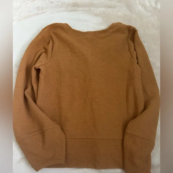 Madewell Women's Camel Brown V-Neck Button Cardigan Sweater - Picture 2 of 6